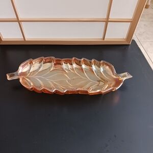 MCM GOLD  LEAF GLASS COFFEE TABLE SNACK TRAY